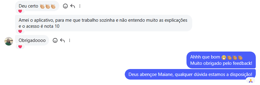 Depoimento 1 de cliente do Doceria Pro