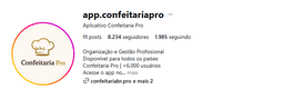 Perfil Instagram Doceria Pro